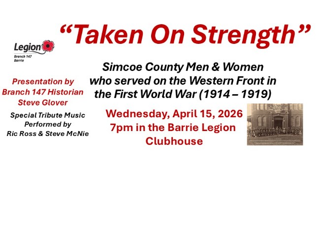 Taken on Strength - Wednesday April 15 Image